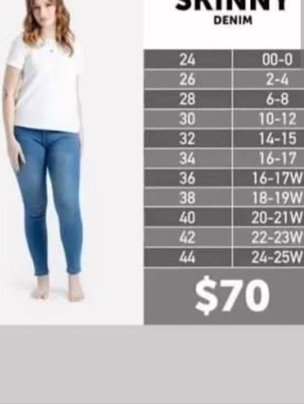 Women’s Skinny Denim Jeans - Blue Size 42